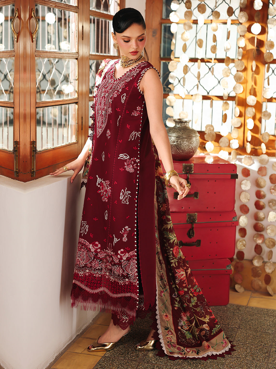 GL-163 (3 PC Lawn Stitched)