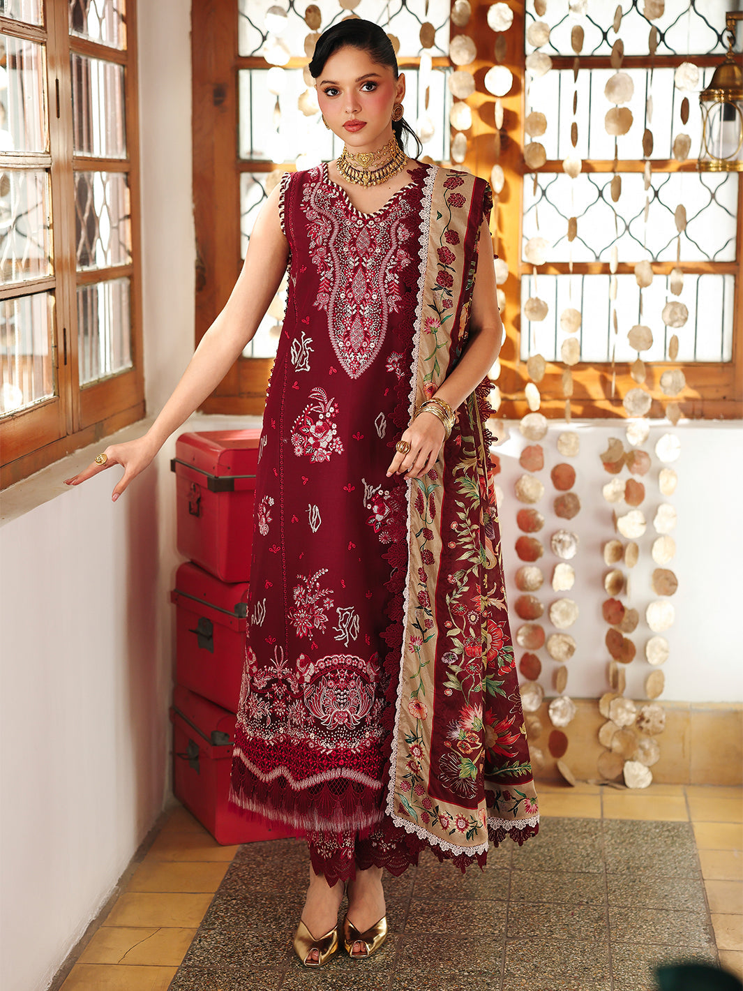 GL-163 (3 PC Lawn Stitched)