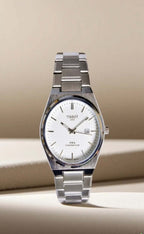 ⌚ TISSOT-White – Classic Stainless Steel Men’s Watch