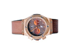 ⌚ HUBLOT – Classic Rose Gold Chronograph – Brown Leather Strap