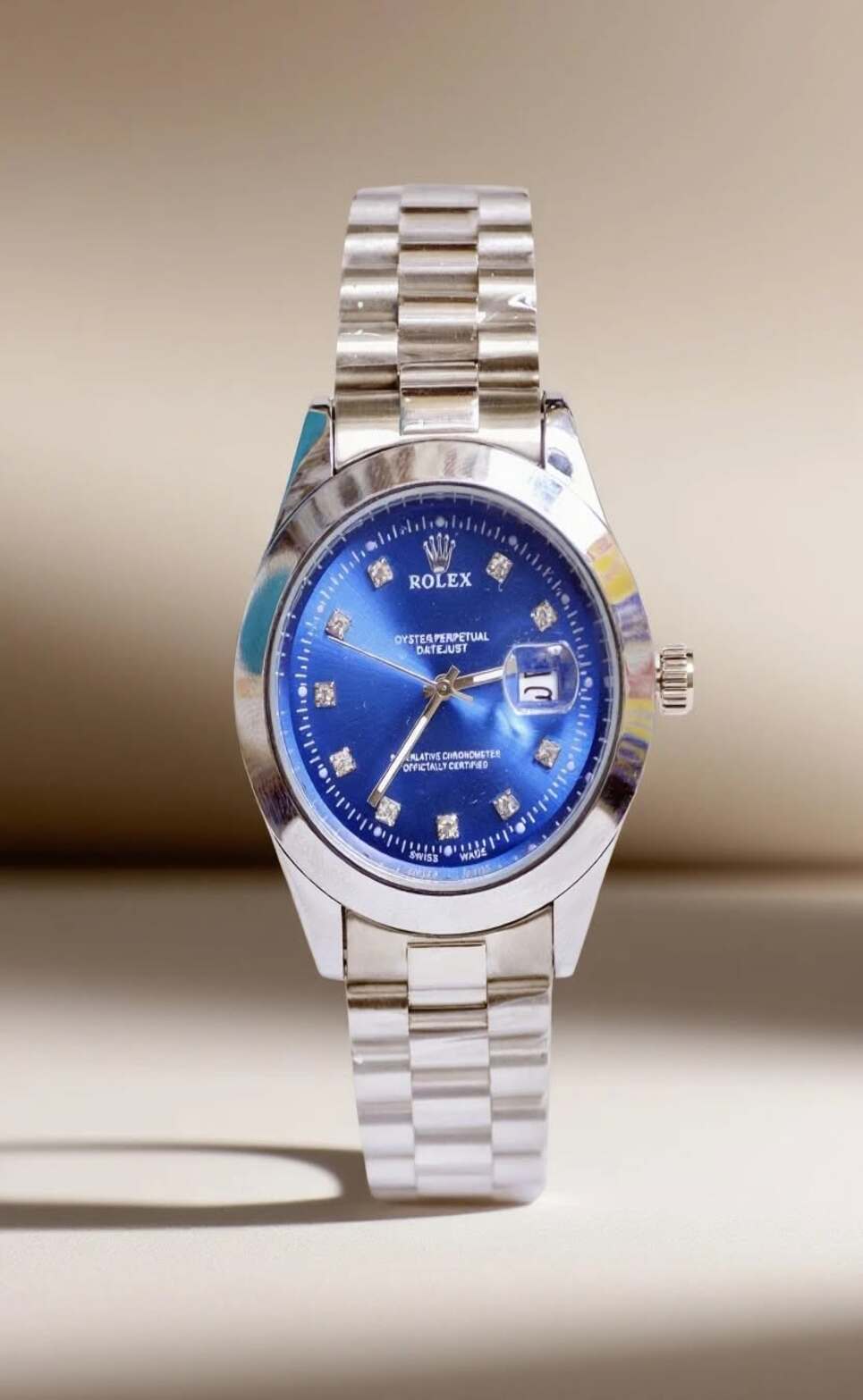 ⌚ ROLEX-BLUE – Classic Stainless Steel Men’s Watch